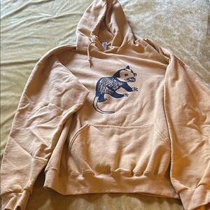 Yellow Hoodie with Opossum Graphic